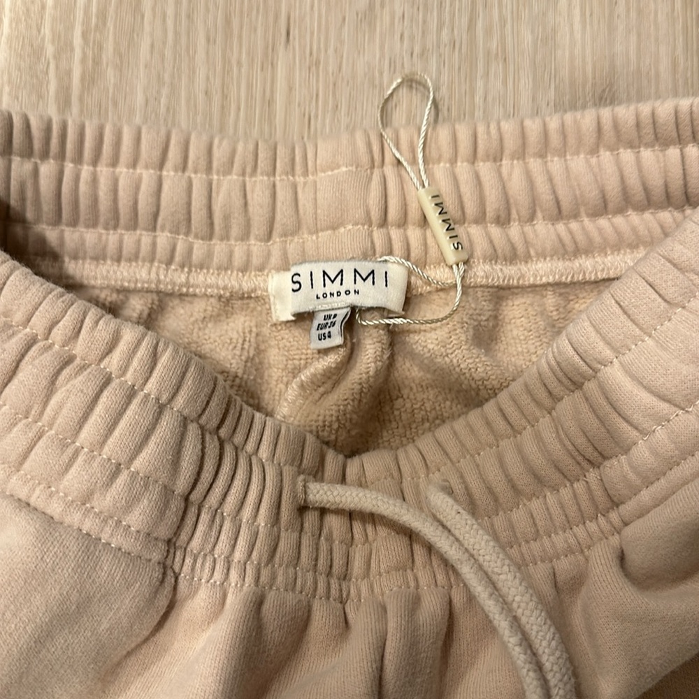 Simmi London Prime Cream Fleece Back Joggers